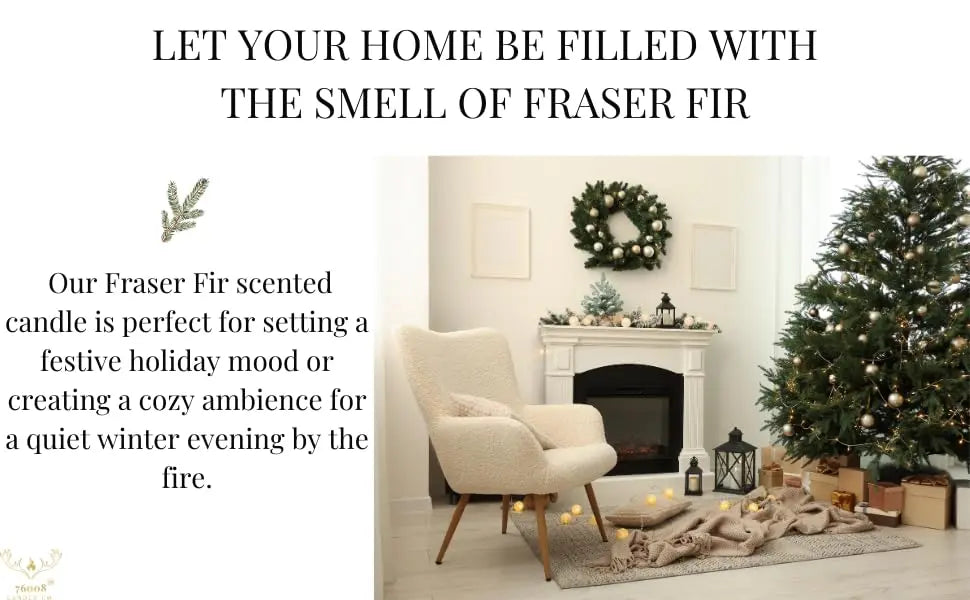 76008 Candle Co. Fraser Fir Scented Candle | Luxury Home Scented Candles | Holiday Candles For Home | Candles that smell like a Christmas Tree 76008 Candle Co. LLC