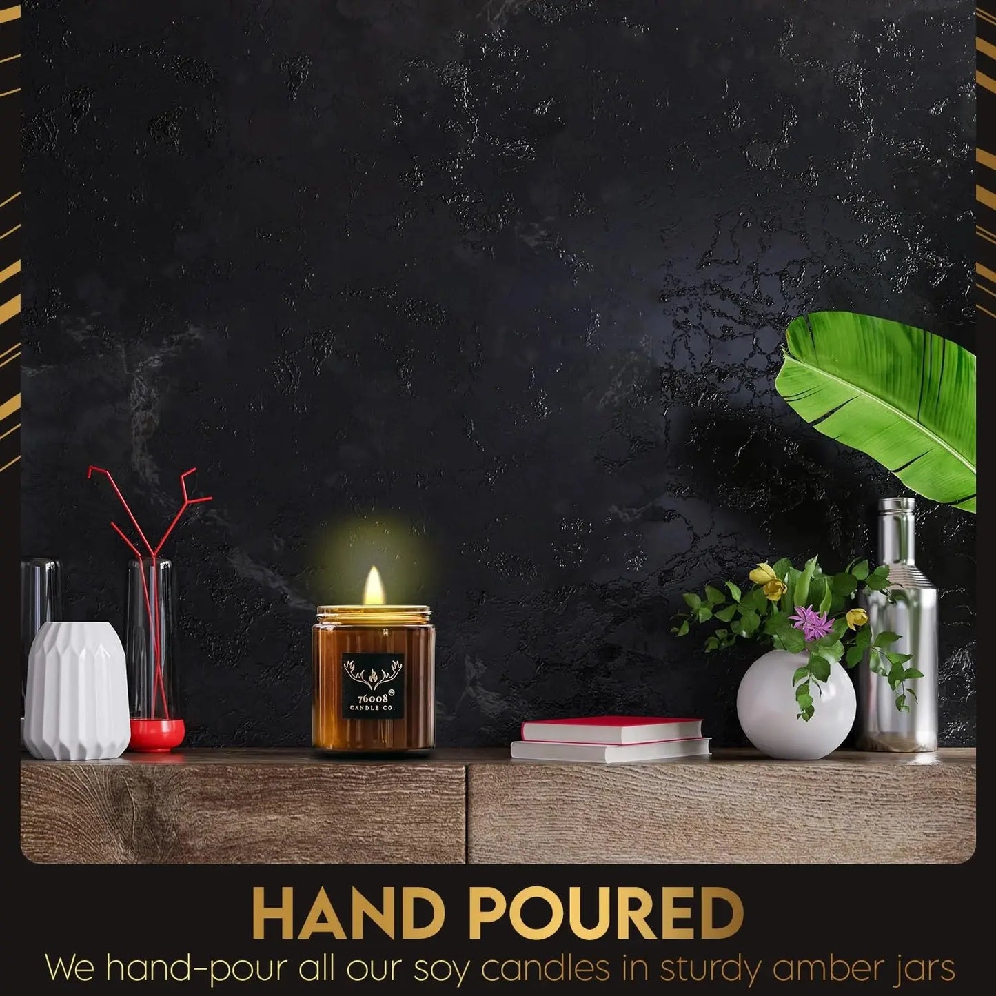 Pet Odor Eliminator Woodwick Candles | 100% Natural Soy Wax Candles for Housewarming Gifts, Pooph Odor Eliminator | Fresh Citrus Deodorizing Scented Candle, Lasts Upto 60 Hours - 16oz 76008 Candle Co. LLC