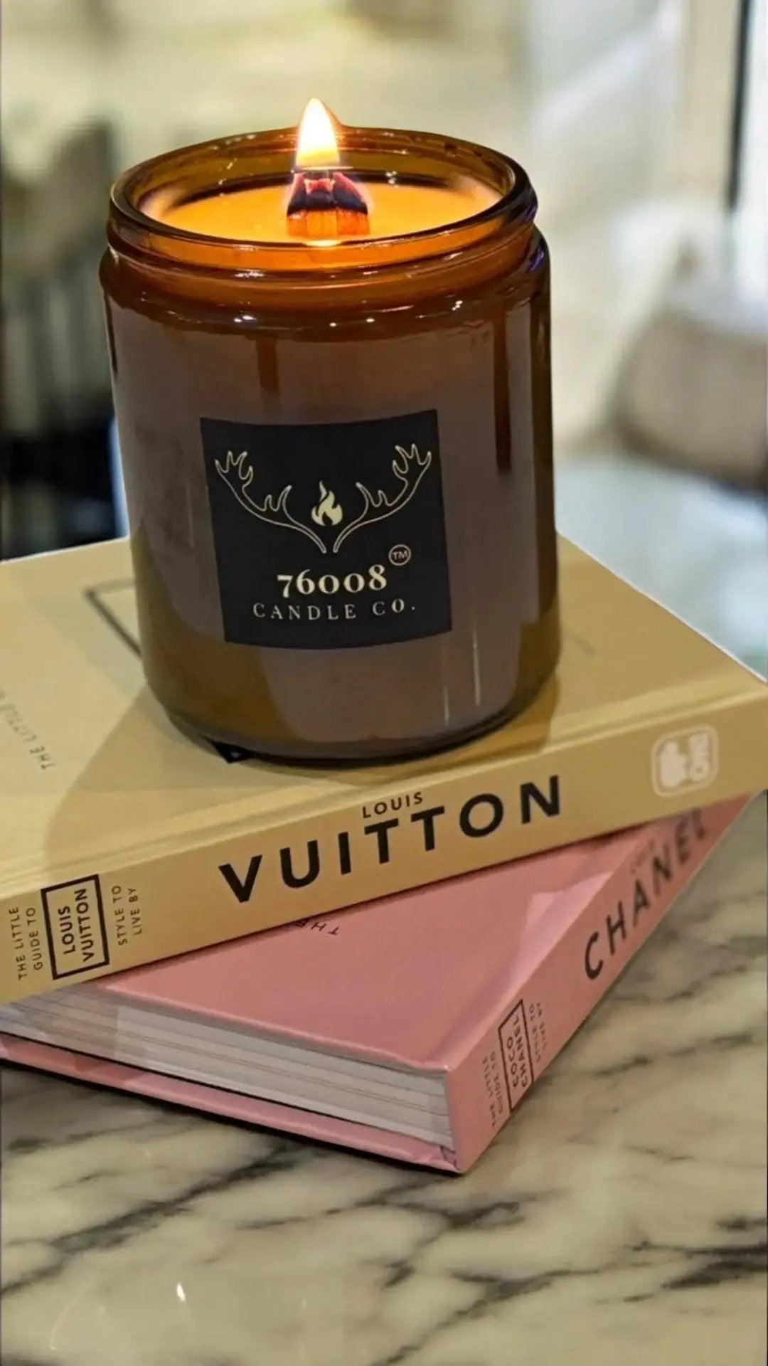 Leather and Vanilla Candle - Sophisticated Unisex Scent for Couples | 76008 Candle Co.