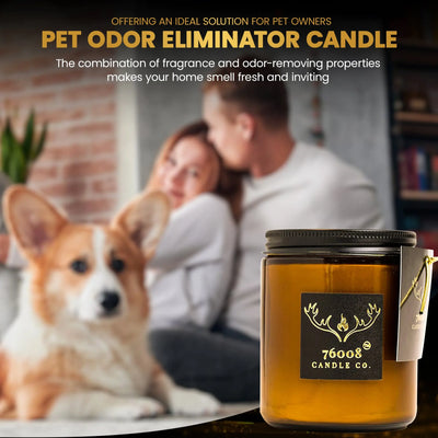 Pet Odor Eliminator Candle, Wood Wick Candle, Pet Gifts, Gifts for Dog Lovers, Dog Mom Gifts 76008 Candle Co.