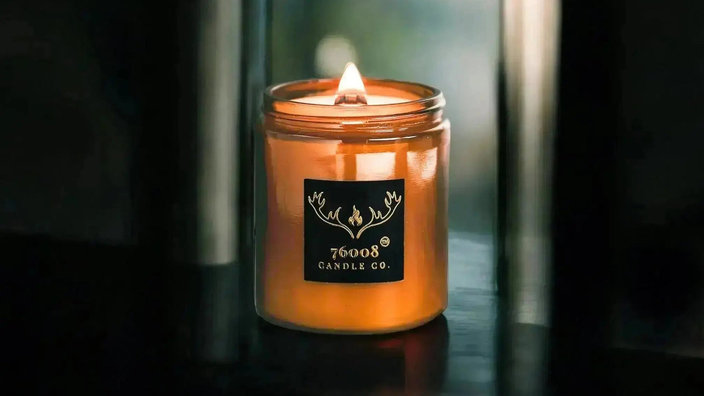 Leather and Vanilla Candle - Sophisticated Unisex Scent for Couples | 76008 Candle Co.
