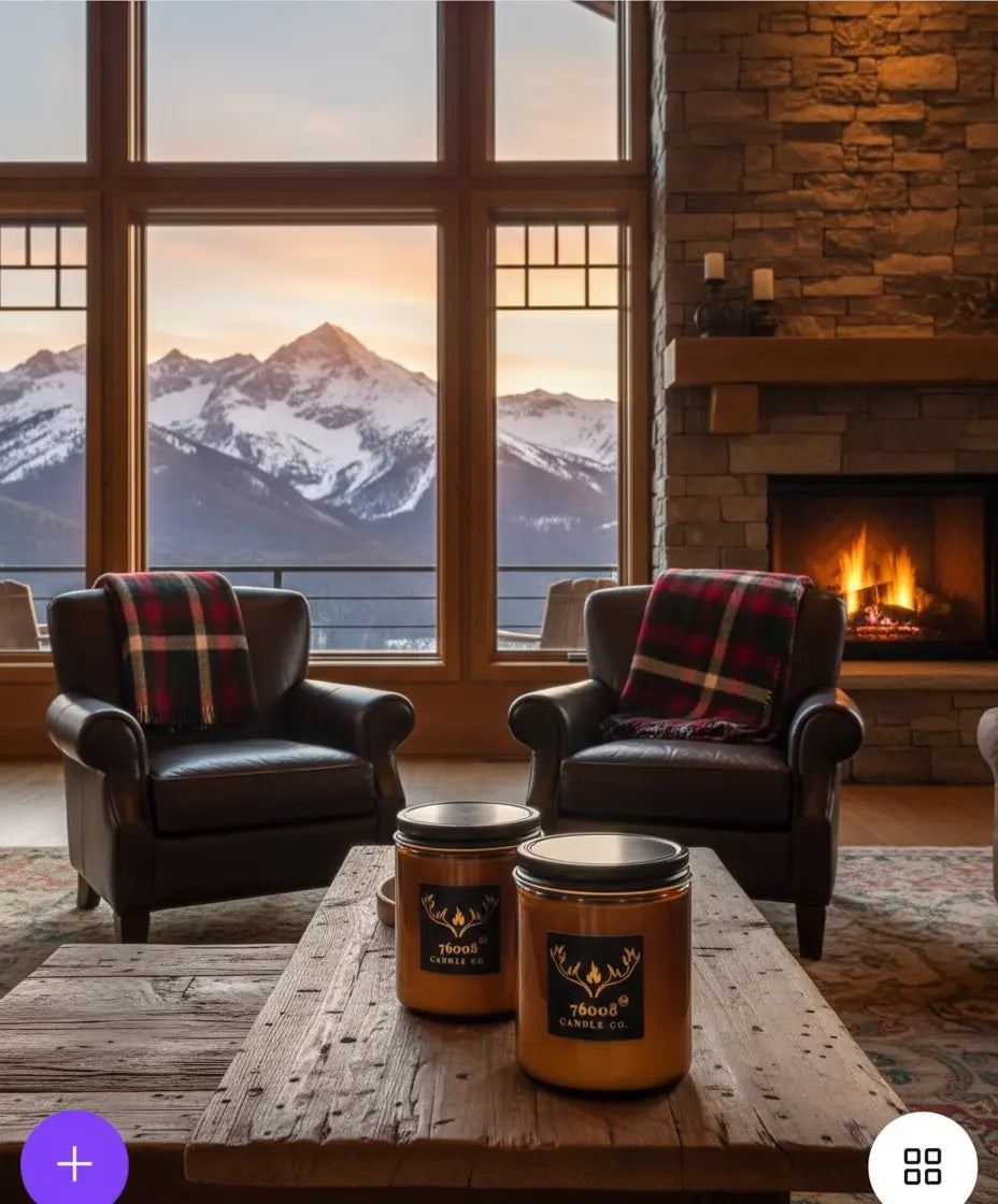 2-Pack Leather Candle Gift Set — Leather + Leather Vanilla (8 oz Each) | Wood Wick, Hand-Poured in Texas 76008 Candle Co.