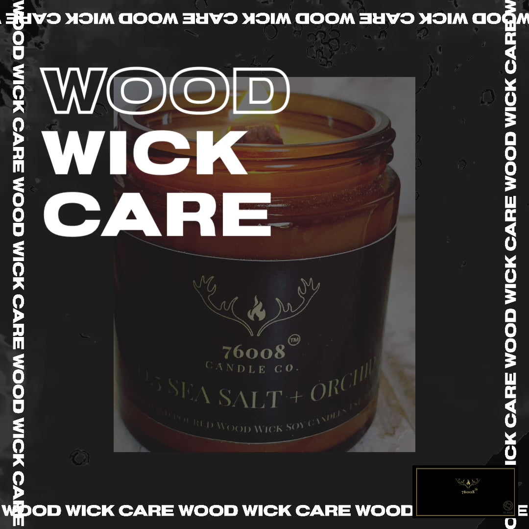 Patchouli Wood Wick Soy Candle | Handmade Gift for Him | Personalized Gift Wood Wick Candles | Office Candle For Him