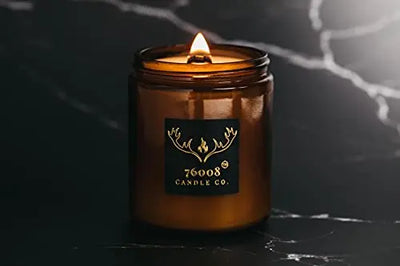 Luxury Genuine Leather and Lace Scented Candle | Woodwick Candles for Home Decor, Handcrafted Long - Lasting Soy Wax Candles | Housewarming, Gifts for Men and Women - 16oz 76008 Candle Co.