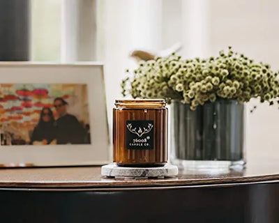 Luxury Genuine Leather and Lace Scented Candle | Woodwick Candles for Home Decor, Handcrafted Long - Lasting Soy Wax Candles | Housewarming, Gifts for Men and Women - 16oz 76008 Candle Co.