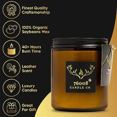 Luxury Fresh Coffee Scented Candle | Aromatherapy Woodwick Candles for Home, Handpicked Long - Lasting Soy Wax Candles | Housewarming Gifts for Men and Women - 8oz 76008 Candle Co.