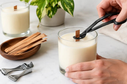 How to Trim Wood Wicks for a Better Burn - 76008 Candle Co.