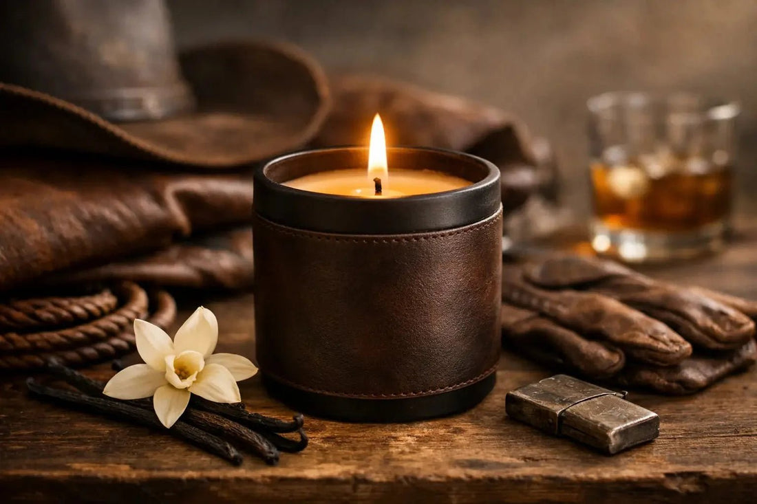 Leather Vanilla Candle Review: Warmth With Grit - 76008 Candle Co.