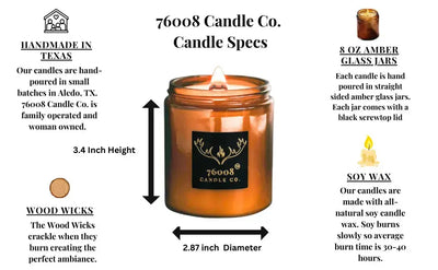 Luxury Genuine Leather Scented Candle | Woodwick Candles for Home Decor, Handcrafted Long - Lasting Soy Wax Candles | Housewarming, Gifts for Men - 16oz 76008 Candle Co.