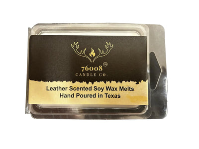 Handmade Leather Scented Wax Melt Cubes - 2oz - 6ct - Leather Soy Wax Candles - 100% Natural - Made in Texas- Valentines Day Gifts for Him 76008 Candle Co. LLC