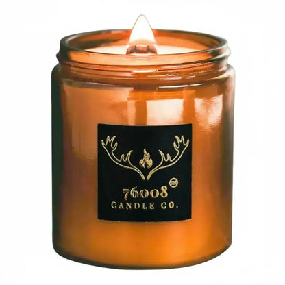 Vintage Leather Candle | Hand-Poured with Wood Wick Crackle | Masculine Home Decor - 76008 Candle Co.