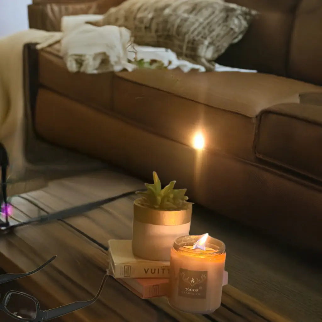 Luxury Leather Scented Candle – Hand-Poured, Long-Lasting, Masculine & Smoky Aroma – Soy Wax Gift for Home & Office 76008 Candle Co. LLC