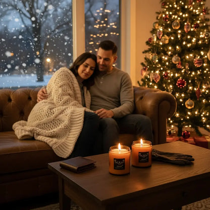 2-Pack Leather Candle Gift Set — Leather + Leather Vanilla (8 oz Each) | Wood Wick, Hand-Poured in Texas 76008 Candle Co.