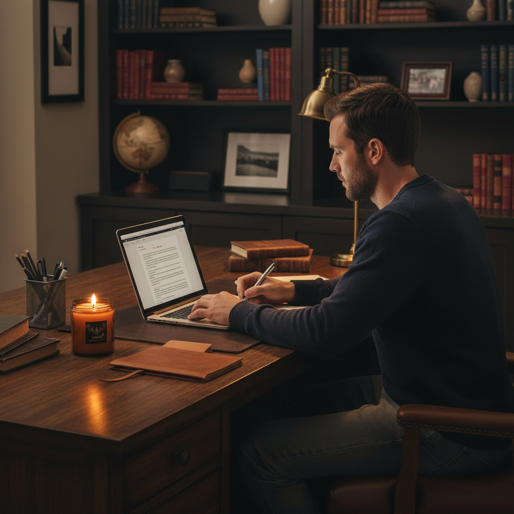 Vintage Leather Candle - 8oz