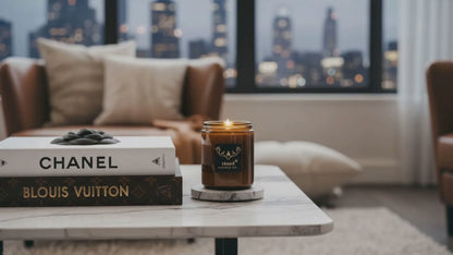 Leather Scented Candle for Men | Wood Wick Soy Candle | 76008 Candle Co