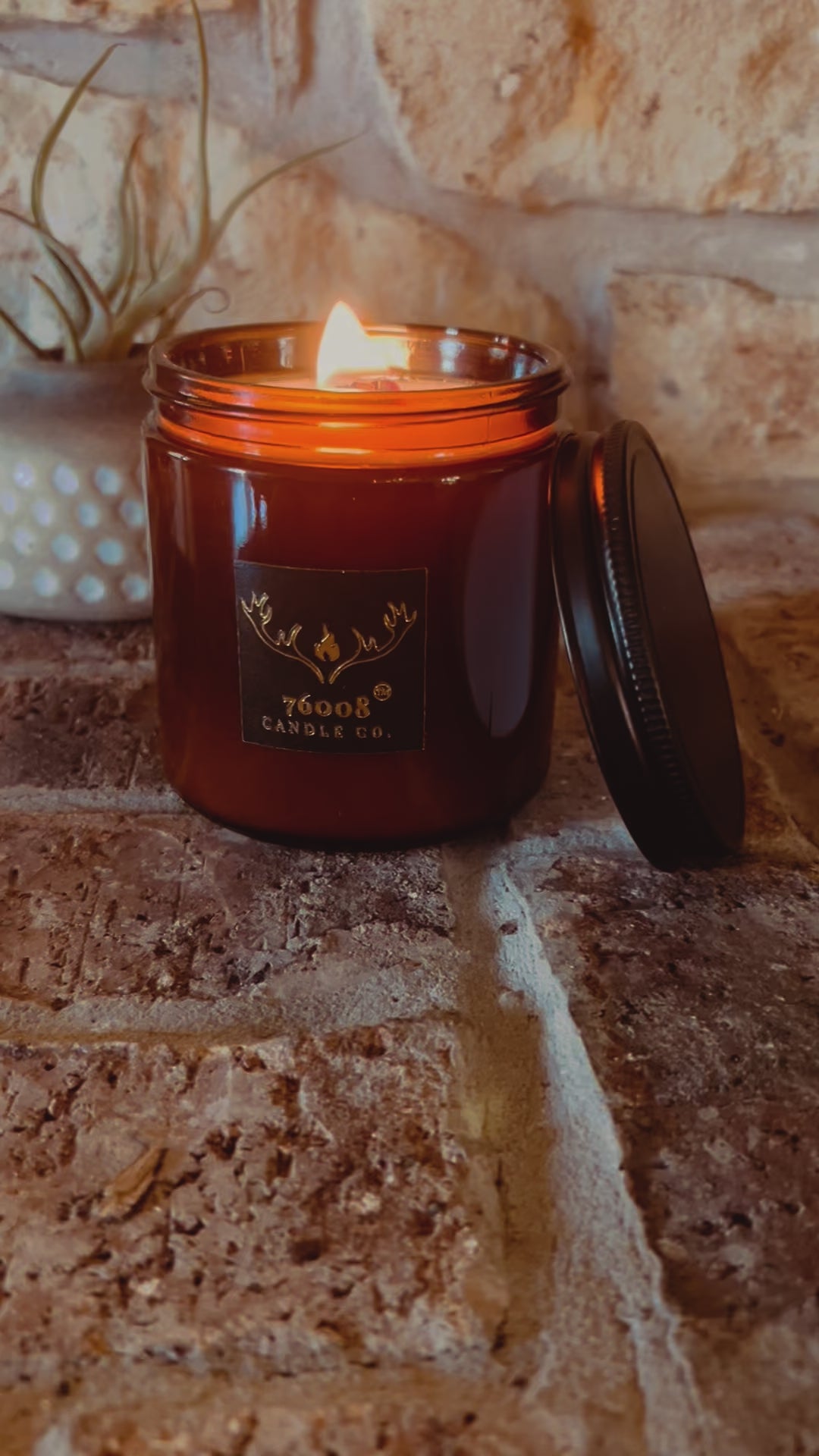 Leather Scented Candle |  Scented Candles for Men | Valentines Day Candle for Him | Wood Wick Soy Candle | 40+ Hour Burn