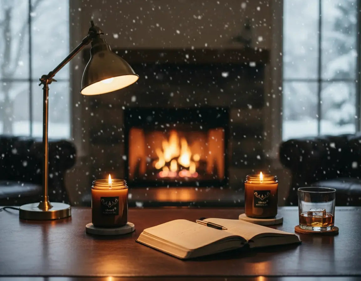 2-Pack Leather Candle Gift Set — Leather + Leather Vanilla (8 oz Each) | Wood Wick, Hand-Poured in Texas 76008 Candle Co.